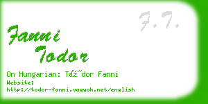 fanni todor business card
